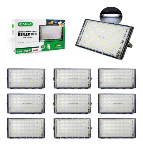 Reflector Led 200w/2000w Tianlai R47 Luz Blanca 10 Piezas