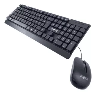 Kit Teclado E Mouse Inova Key-8387 Cabo 1,5m Usb 1200dpi Cor do teclado Preto