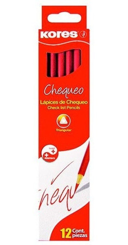 Lapices Chequeo X12 Rojo Kores