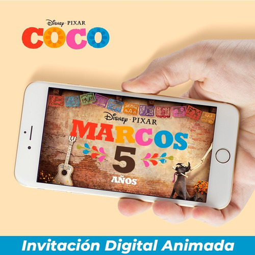 Invitacion Digital Animada - Coco Disney