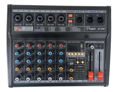 Consola Mixer De 5 Canales Parquer Kg-05m Bluetooth Y Efecto