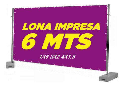 Lona Impresa Premium,calidad Hd, 6 Mts 