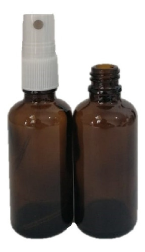 25pza Envase Vidrio 30ml Ambar Cn Atomizador Blanco(it-128)