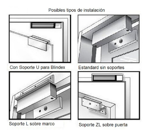 Imagen 5 de 6 de Soporte Zl Cerradura Electromagnética 280kg Zuden