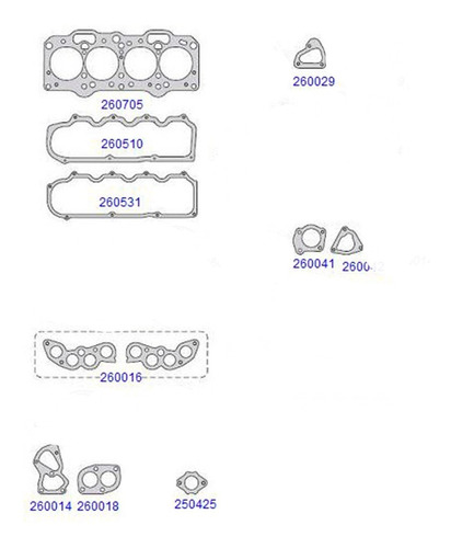 Junta Retifica Fiat Uno Mille  1.0 8v Fiasa Taranto 260795