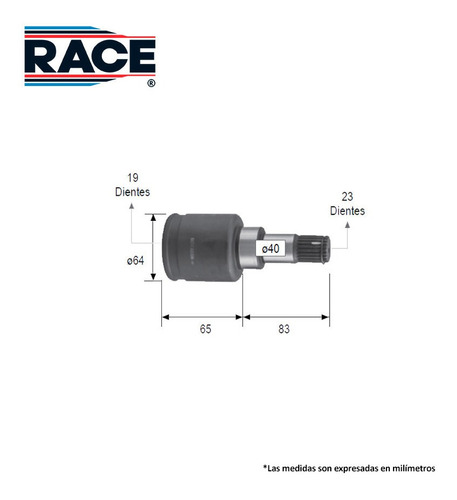 Imagen 2 de 7 de Espiga L/caja Izq-der Ford Figo 1.5l 2017-2018 Race