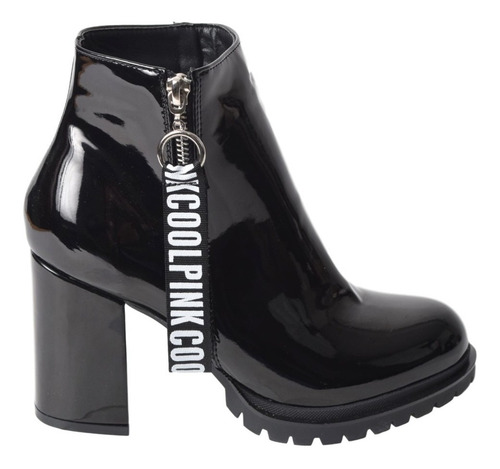Imagen 3 de 9 de Bota Moda Mujer Charol Cool Pink Moschi Taco Alto Cierre