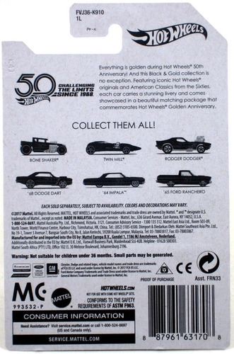 Hot Wheels 2018 50 Aniversario De La Serie Negro Y Oro '67 C