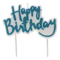 Comprar Vela De Feliz Cumpleaños Azul - Velas De Feliz Cumpleaños 4 