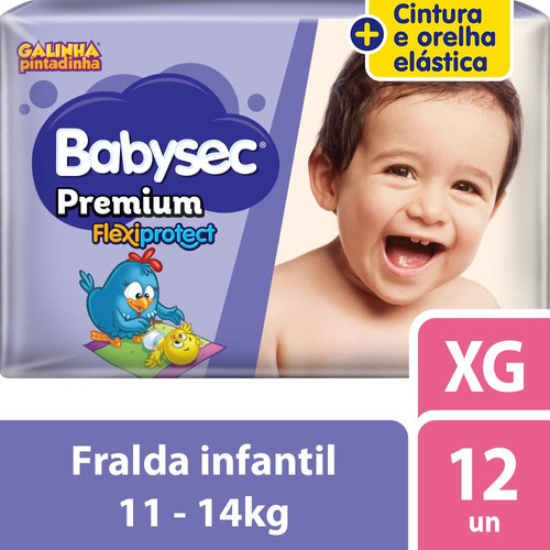 Fralda Galinha Pintadinha Premium Xg 12 Unidades Babysec Gênero Sem gênero Tamanho Extra grande (XG)