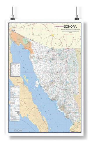 Mapa De Sonora Grande 160x130 Para Pared