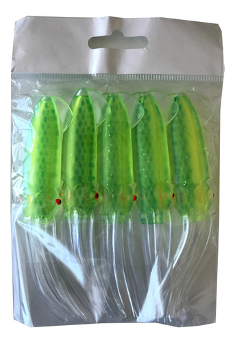 Señuelo Calamar Goma 12cm Silicona Pesca Variada X5 Unidades