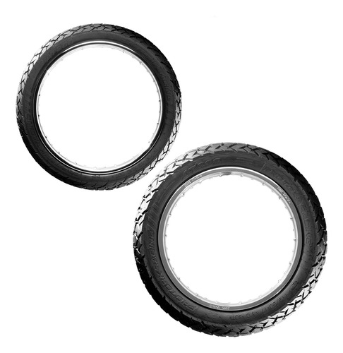 Jogo Pneu Dianteiro Traseiro Moto Nxr Bros Xre Xtz Crosser
