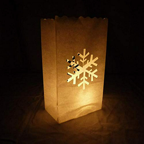 Bolsas Luminarias De Papel Copo De Nieve (10 Uds)