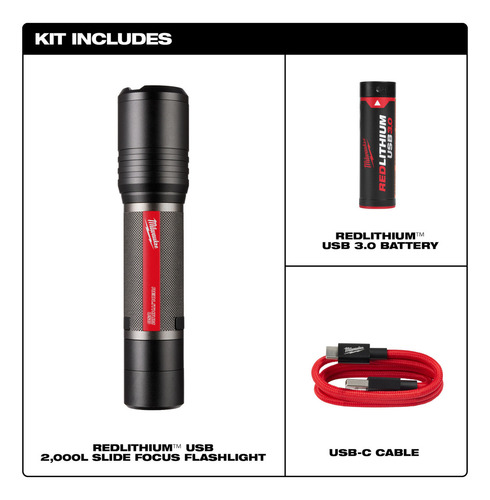 Linterna Led Milwaukee 2162-21 2000 Luminares Recargable Linterna Negro Luz Blanco