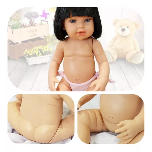 Boneca Bebê Reborn Barata Corpo Silicone + Bolsa Maternidade