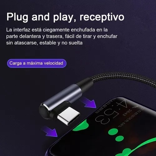 Cable Usb Tipo C A C Carga Rapida 100w Qc 5.0 Datos 2 Metro