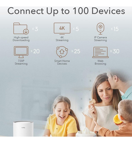Mesh Cudy M1800 Wifi 6 Ax1800 2 Puertos Gigabit (1 Pack)