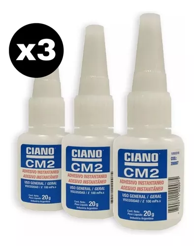 3 X Ciano Cm1 20g Adhesivo Pegamento Cianocrilato