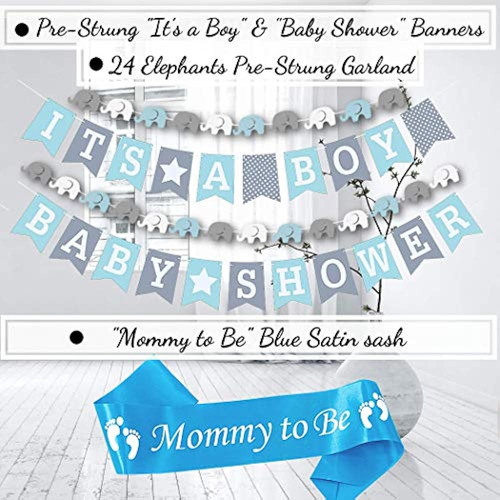 Premium Baby Shower Decorations For Boys Kit | Su Niño | Gar