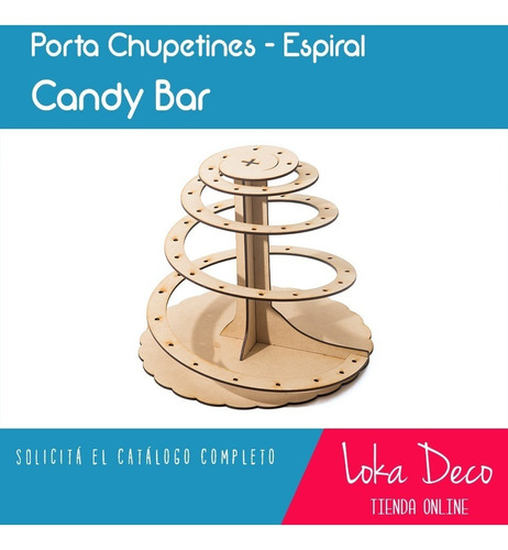 Imagen 1 de 2 de Candy Bar - Porta Chupetines Espiral - Fibrofácil - Oferta!!