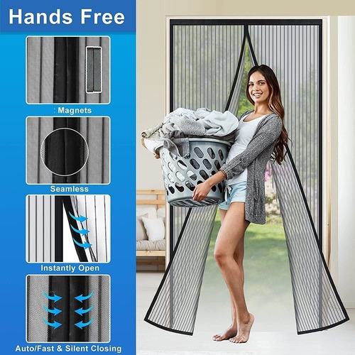 Cortina De Pantalla De Puerta Con Imanes Y Barras De Marco