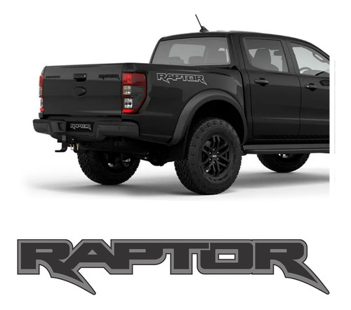 Adesivo Ranger  Raptor Par Paralama Traseiro Preto C/ Prata 