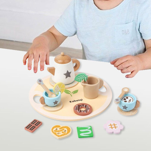 Mz Juego De Té De De Madera For Niños Pequeños, Juego Flor