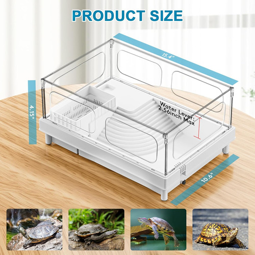 Turtle Tank, Small Turtle Tank Kit, Turtle Aquarium With Fil