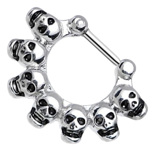 Piercing De Anillo De Nariz Con De Septo De Calavera De
