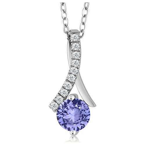 Collar Colgante De Mujer De Plata De Ley Tanzanite 105 Cttw