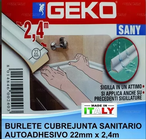 Burlete Geko Sellador De Junta P/bañera Impermeab 22mmx2,4m