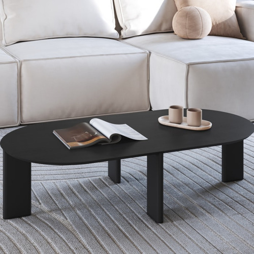 Mesa De Centro Chanfrada Pe Madeira Nero Preto 28017 Artesan
