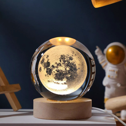 Luna Planeta Bola De Cristal Luz Nocturna