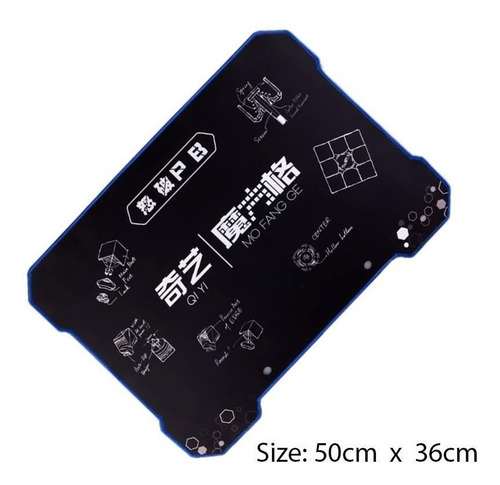 Imagem 2 de 5 de Tapete Qiyi Para Cubo Mágico Mat Preto Pronta Entrega
