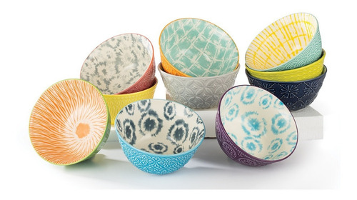Imagen 4 de 4 de Tazones De Cerámica Bowl 10 Pzas Colores Houseware Signature