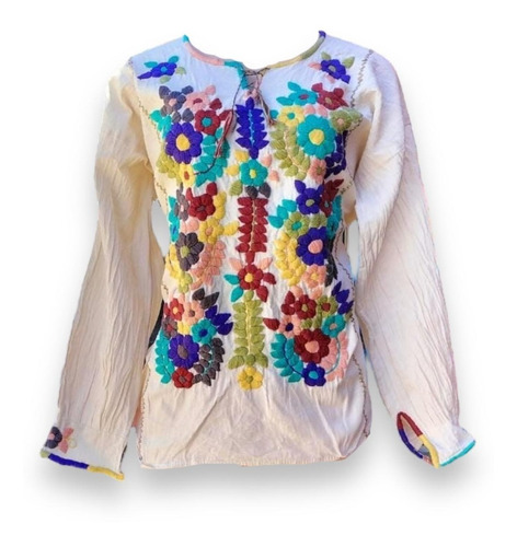 Blusa Artesanal Mexicana Modelo Hortensia