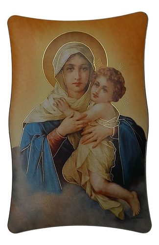 Cuadro Virgen Shoenstatt Souvenir Madera Italiano Fars