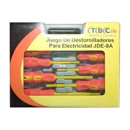 Juego De 8 Destornilladores Para Electricidad Tbc Jde8-a