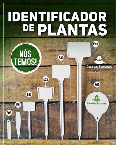 Identificador De Plantas E30 (100 Un) Etiqueta Plantas 30cm