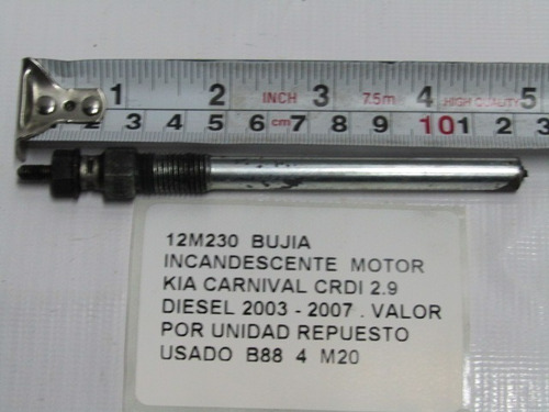 Bujia Incandescente Kia Carnival Crdi 2.9 Diesel 2003 - 2007