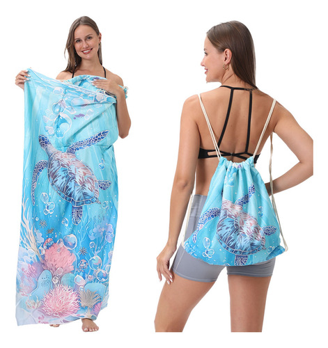 La Toalla De Playa Creativa Se Transforma En Una Mochila De