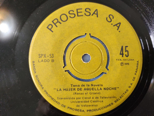 Vinilo Single De Renzo El Gitano  -la Mujer De Aquell ( C48