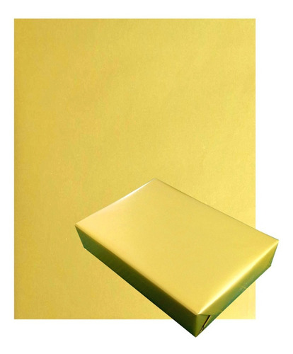 Papel De Presente Bobina Couche 60cmx100m - Cor Lisa Cor Dourado