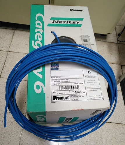 Rollo De Cable Utp Cat6 Panduit Lszh Azul 305 Mt 100% Cobre