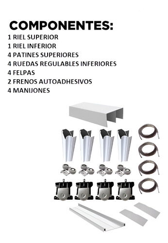 Kit Frente De Placard Aluminio Classic Grupo Euro 3m