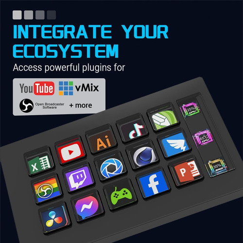 M Stream Deck, Teclado Lcd Visual Personalizado Con 15