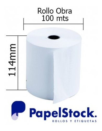 44 Rollos De Papel Obra 114x100 Lisos Blanco