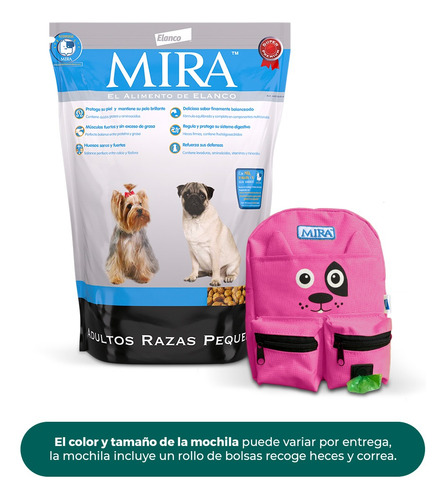 Mira® Adulto Raza Pequeña 7.5 Kg. Alimento Super Premium.
