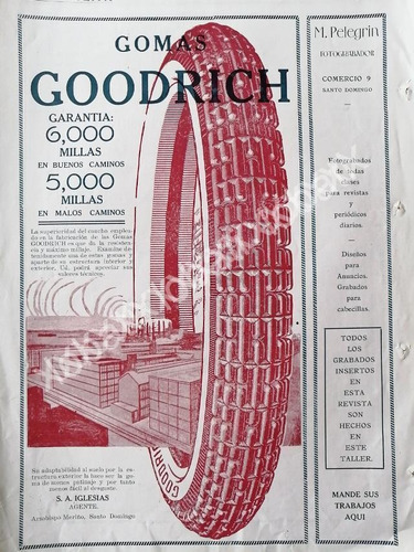 Cartel Retro De Llantas Goodrich 1920 /112 /raro
